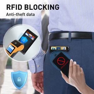 กระเป๋าใส่บัตรกันขโมยบาง<span class=keywords><strong>พ</strong></span>ิเศษสีทองสุดสร้างสรรค์กระเป๋าสตางค์ธุรกิจทำจาก PU สามพับมีคุณสมบัติป้องกันการล้างออก - Product Image 2