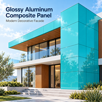 Panneau composite en aluminium vert brillant de 3 mm avec revêtement FEVE pour façades de magasins