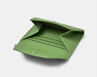 Dompet Kartu Kulit Sapi Asli Grosir, Penutup Jepret, Dompet Mini Multiwarna, Logo Kustom OEM