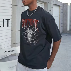 T-shirt en coton 100% tricoté surdimensionné vintage pour homme de haute qualité, logo personnalisé, impression numérique, style décontracté, shorts d'été rapides - Product Image 3