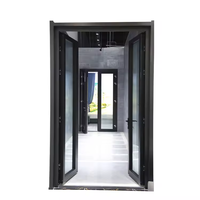 Puerta Pivotante de Entrada Moderna de Diseño Italiano de Lujo, Puerta de Seguridad de Doble Cristal para Exteriores, Puerta de Aluminio y Madera para Villa o Apartamento