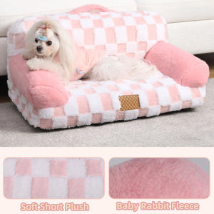 Sofá cama ortopédico de felpa de lujo para mascotas, cubierta extraíble lavable a máquina, diseño suave y bonito, envío gratis - Product Image 2