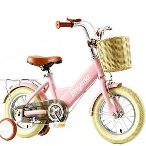Elegante bicicletta da 12 pollici per bambine con cestino e ruote ausiliarie, adatta per il ciclismo all'aperto per bambini piccoli e ragazze. - Product Image 1