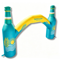 Arche gonflable avec deux piliers pour bouteilles de vin, arche d'entrée gonflable pour la promotion de marques de boissons et de bières, arche publicitaire pour événements