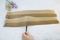 Extensions de cheveux à bandes adhésives Nordic, 18 pouces, blond platine, cheveux humains Remy, 20 pièces, 50 grammes, adhésif