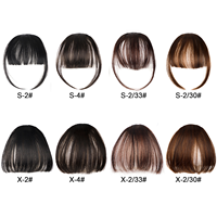 Franges plates en cheveux synthétiques naturels, extensions de cheveux à clipser, franges droites pour femmes