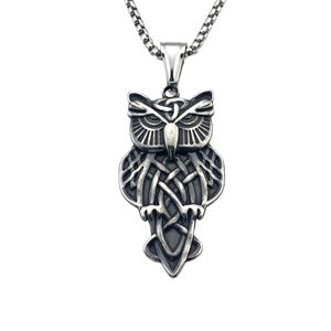 Stainless Steel Nordic Vikings Runes Amulet Pendant Owl <b>Necklace</b> Owl Animal Jewelry Talisman Vintage Viking Punk <b>Necklace</b> - Product Image 2
