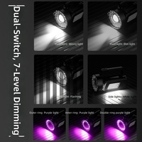 Lampe torche LED haute intensité, indice de protection IP20, compacte, mini, portable, multifonctionnelle, longue durée, rechargeable, UV, en plastique