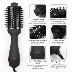 加熱ブラシと熱風カールコームサロンを備えた新しいプロフェッショナル電気ヘアドライヤーは、スタイリングツールプラスチックハンドルを使用します - Product Image 3