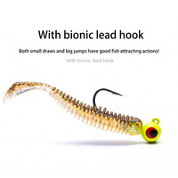 Burst Fishing t-tail umpan ikan umpan kepala Timbal umpan lunak kait cacing lembut ikan Mandarin Osmanthus Siberia Set Loach