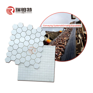Plaque en céramique d'alumine haute dureté 92% 10*10*3/tuile de mosaïque de doublure en céramique d'alumine pour transporter la goulotte - Product Image 1