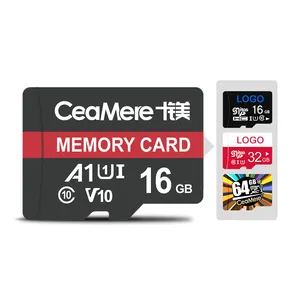 Ceamer Kartu Mikro SD, Kapasitas Nyata 16GB 32GB 64GB 128GB 256GB Kelas 10 U3 Kartu Flash TF 4GB untuk Ponsel