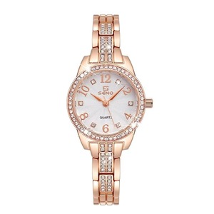 Fashion Women's Rose Gold Tone Watch Luxury Diamond Paved Bezel Stainless Steel Diamond Bracelet 30M Waterproof Quartz Watch - Product Image 2