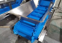 Convoyeur à bande modulaire automatique à grande inclinaison pour le levage de bonbons, de soja vert, de légumes et de tomates, avec trémie d'alimentation - Prix