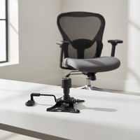 Chaise de bureau à dossier moyen en métal, approvisionnement direct usine, mécanisme avion, design contemporain, inclinaison et hauteur réglables, base avec poignée