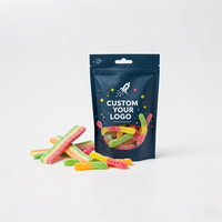 Sachet Mylar 3,5g personnalisé avec logo imprimé en gravure, refermable, anti-odeur et anti-humidité, idéal pour chewing-gum, bonbons gélifiés et gommes.