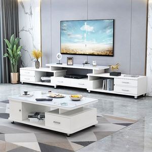 <span class=keywords><strong>Tavolino</strong></span> da Caffè in Vetro Nero e Mobile <span class=keywords><strong>TV</strong></span> Bianco di Alta Qualità con <span class=keywords><strong>Basso</strong></span> MOQ - Product Image 2