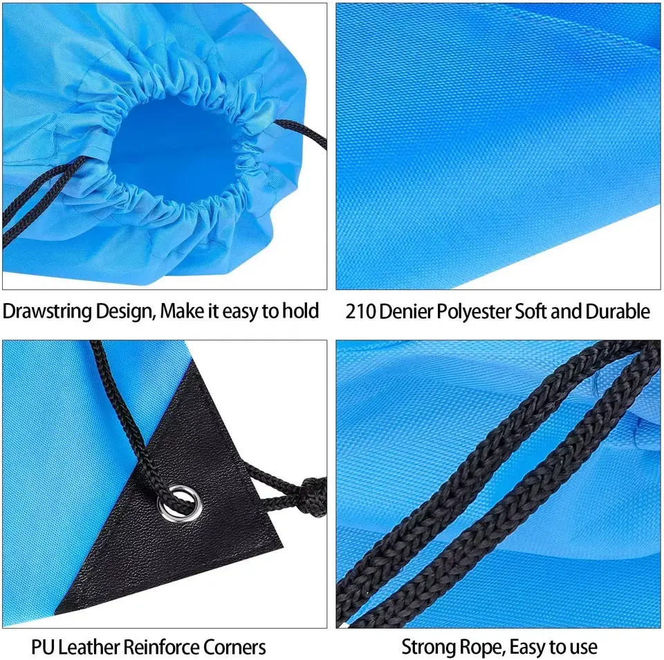 Benutzer definierte Logo Plain Polyester Kordel zug Tasche Umwelt freundliche Nylon Carry Geschenkt üte Kordel zug Tasche