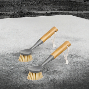 Eco Friendly Bamboo Kitchen Cleaning <b>Brush</b> Dish <b>Scrub</b> <b>Brush</b> Pot Pan Scrubber Handheld Dishwashing <b>Brush</b> OEM - Product Image 3