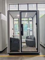 Cabina de Conferencia Insonorizada de Alta Densidad, Ventilada, Acústica, para Varias Personas, para Oficinas de Espacio Abierto