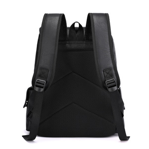 Mochila de cuero para hombre con logotipo personalizado, bolsa de viaje de gran capacidad para hombre, mochila para ordenador portátil de Pu, mochila de lujo para hombre - Product Image 5