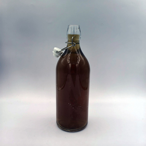 Bouteille en verre transparente ronde de 1000 ml (535 g) avec bouchon à bascule en métal, prix usine, fournisseur direct, <span class=keywords><strong>moins</strong></span> <span class=keywords><strong>cher</strong></span> - Product Image 2