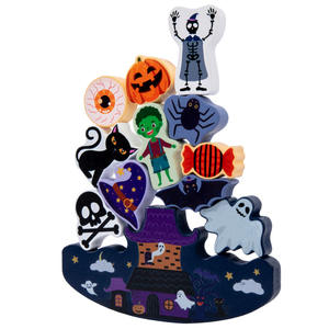 <span class=keywords><strong>Jeu</strong></span> éducatif Montessori en bois pour enfants, blocs à empiler pour Noël <span class=keywords><strong>Halloween</strong></span>, jouets pour enfants - Product Image 4