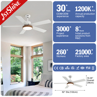 Ventilateur de plafond 1stshine moderne intelligent avec fonction minuterie, flux d'air puissant, télécommande, robuste, haute efficacité, avec lumière