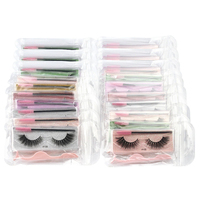 Kit d'extension de cils longs naturels en gros Faux cils à bande complète avec brosse à cils et pince à épiler
