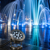 Lumière de fontaine d'eau super lumineuse RGBW écologique IP68 DMX512 en acier inoxydable pour piscine extérieure, jardin et aménagement paysager