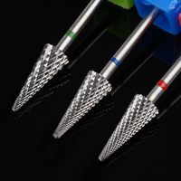 Tête de meulage en tungstène de haute qualité pour l'art des ongles, forme de parapluie conique, fraise à ongles