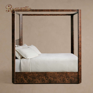 <span class=keywords><strong>Lit</strong></span> à <span class=keywords><strong>baldaquin</strong></span> en bois brûlé de style américain <span class=keywords><strong>moderne</strong></span>, meubles Arhaus, <span class=keywords><strong>lit</strong></span> king-size élégant en bois massif antique luxueux - Product Image 2