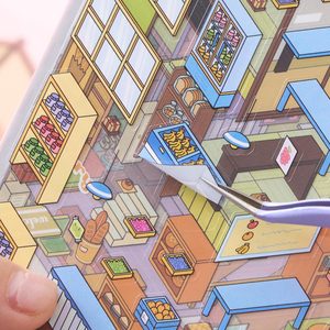 29 adesivi + 20 immagini di scena/confezione adesivo in miniatura libro Sunshine Town 3D Cartoon fai da te decorazione paesaggio adesivo libro - Product Image 5