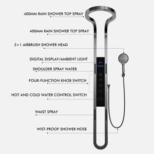 <span class=keywords><strong>Colonne</strong></span> de <span class=keywords><strong>douche</strong></span> murale intelligente en acier inoxydable 304, finition or brossé, avec jets cascade <span class=keywords><strong>SPA</strong></span> pour massage de salle de bain - Product Image 5