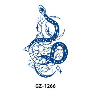 Tatuajes semipermanentes de 2 semanas de duración, tatuajes de <span class=keywords><strong>serpiente</strong></span> impermeables, tatuajes de jugo, pegatina para adultos, hombres, niños, dragón Kirin - Product Image 2
