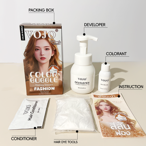 Produit phare en Corée et en Asie du Sud-Est : Coloration capillaire à bulles VOJO sans ammoniaque, 12 teintes tendance, <span class=keywords><strong>couleur</strong></span> longue durée, en stock, vente en gros - Product Image 6