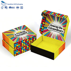 Custom Printed Corrugated Eco Yellow Mailer Box with Paper Insert Logo for Skincare Cosmetic Subscription Packaging Gift Sets - Product Image 1