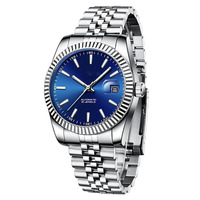 Reloj Automático Mecánico con Logotipo Personalizado, Movimiento Seiko, Manecillas Luminosas, Resistente al Agua 5BAR, Reloj de Vestir Automático para Oficina