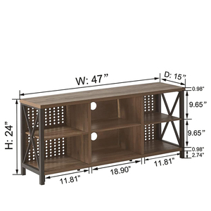 Porta TV rustico da fattoria con mobiletto portaoggetti per Console multimediale, mobile TV moderno in metallo in legno per soggiorno in casa camera da letto - Product Image 6
