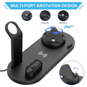 Station de charge sans fil 3 en 1, charge rapide 15W, chargeur multi-appareils pour iPhone, Watch, <span class=keywords><strong>AirPods</strong></span>, plusieurs appareils - Product Image 4