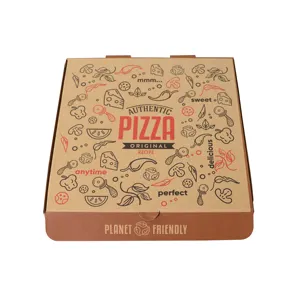 Boîte ondulée de papier à pizza colorée avec logo personnalisé à prix recyclable