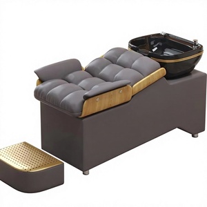 Direct Factory Massage Hair Salon Equipment Furniture Beauty Washing Chair Shampoo <b>Bed</b> With Ceramic Bowl Sink - Product Image 1