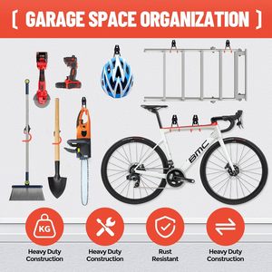 Gancio per bici <span class=keywords><strong>da</strong></span> Garage montato a parete resistente per appendere in bicicletta e organizzazione salvaspazio - Product Image 4