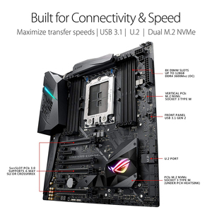 Asusrog sTR4เกม X399-E Strix X399 SATA 6กิกะไบต์/วินาทีเมนบอร์ด USB 3.1 EATX AMD เวิร์กสเตชันแบบขยาย - Product Image 4