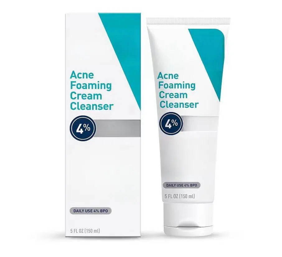 Ceravve Acne Foaming Cream Cleanser Acne Treatment Face Wash with 4% Benzoyl Peroxide Hyaluronic Acid and Niacinamide 150ml