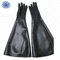 Gants de sablage en caoutchouc noir de qualité industrielle - résistants à l'usure et aux perforations