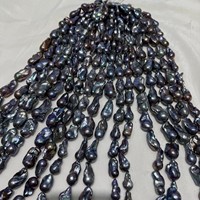 Collier de perles d'eau douce baroques irrégulières de grande taille (13-16 mm) couleur paon, en gros, en fils