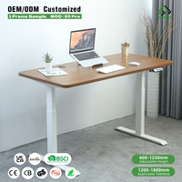 Bureau debout à double moteur, capacité de charge de 120 kg, bureau de direction électrique réglable en hauteur avec hauteur réglable de 600 à 1250 mm