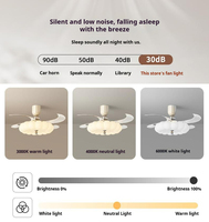 Ventilateur de plafond moderne rétractable électrique de 42 pouces avec lumière LED et télécommande pour la maison
