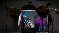 Ensemble de lumières de diffusion en direct 200W 300W LED lumière vidéo avec boîte à lumière et support de trépied pour la diffusion de produits numériques